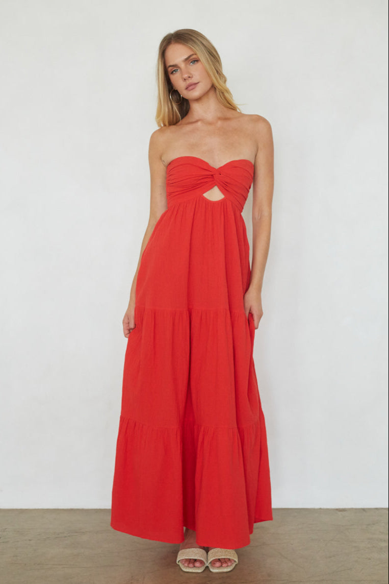 Cricket Twist Linen Maxi Dress