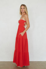 Cricket Twist Linen Maxi Dress