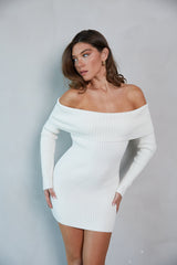 Zara Off The Shoulder Foldover Sweater Mini Dress